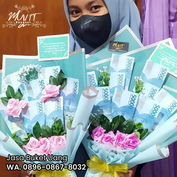 Inspirasi hadiah buket uang asli money bouquet mewah untuk kado kelulusan mahasiswa universitas